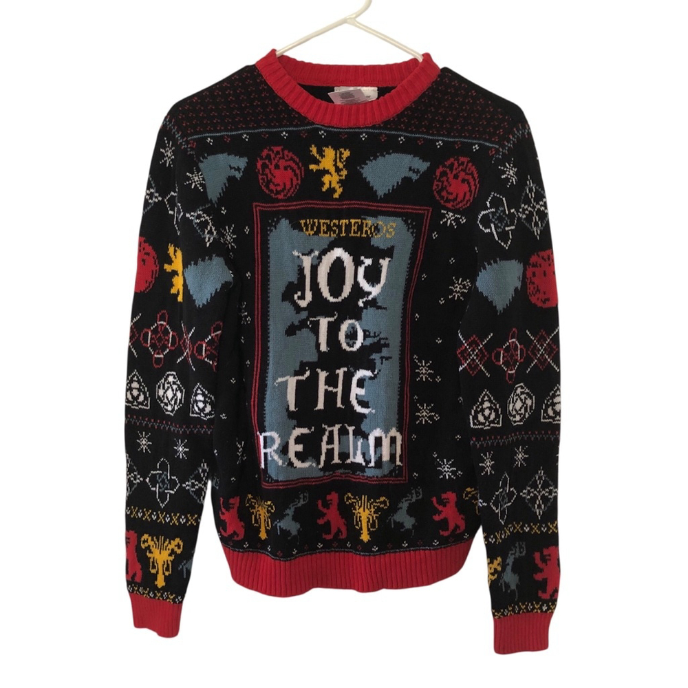 Game of Thrones “Joy To The Realm” Unisex Sweater Size Medium Festive Fair Isle